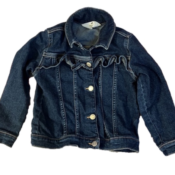 H&M Kids Ruffle Denim Jacket - Picture 1 of 4